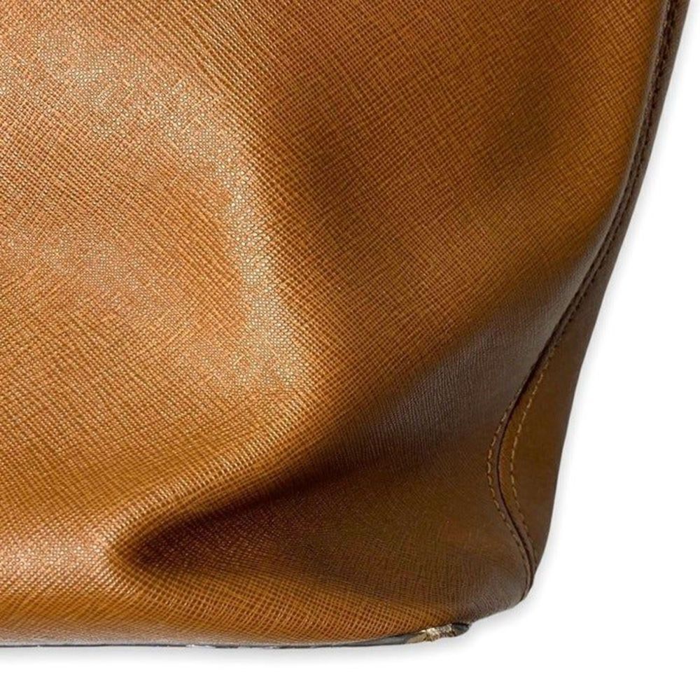 Michael Kors Jet Set Medium Sarriano Brown Travel Tote Bag Leather Shoulder Bag - Picture 7 of 9